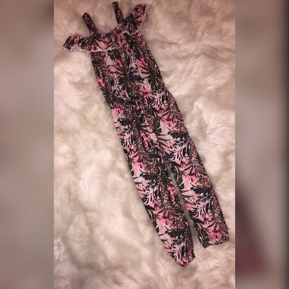 One Step Up Floral Romper 7 8 Girls Tropical - Picture 1 of 4